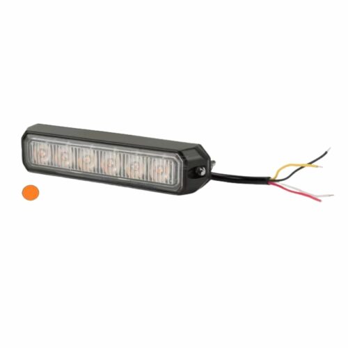 Luz de aviso LED, 18W, 12-24V, âmbar, de aparafusar, 6 LEDs