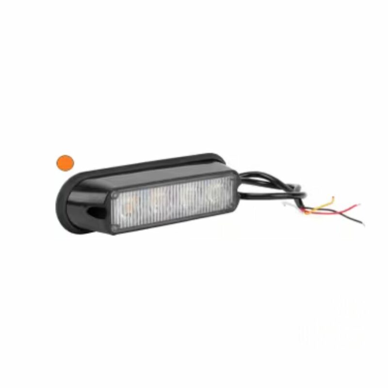 Luz de aviso LED, 12W, 12-24V, âmbar, de aparafusar, 4 LEDs