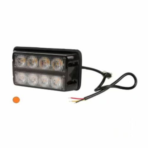 Luz de aviso LED, 24W, 12-24V, âmbar, aparafusada 8 LEDs