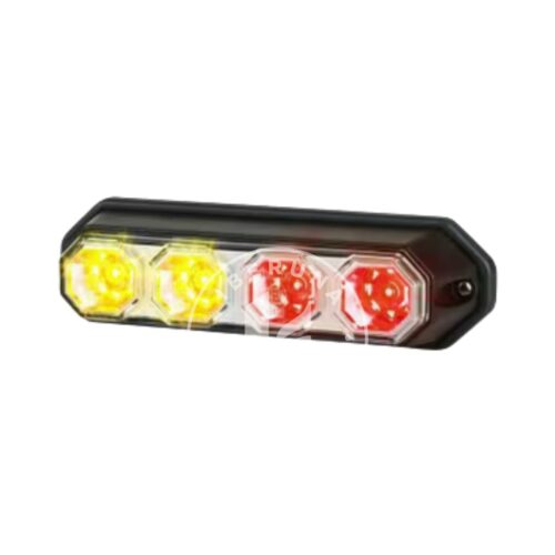 Farol traseiro LED, 12/24V, vermelho/laranja 4 LEDs