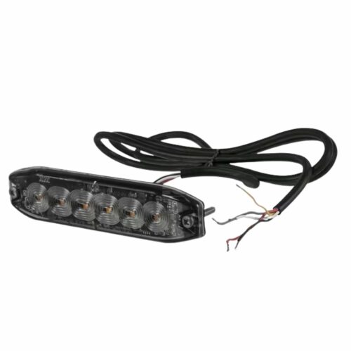 Luz de aviso intermitente LED, 10/30V, laranja, 6 LED