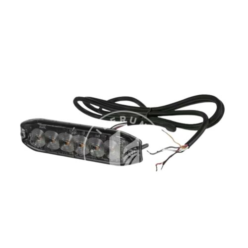 Luz de aviso intermitente LED, 10/30V, laranja, 6 LED