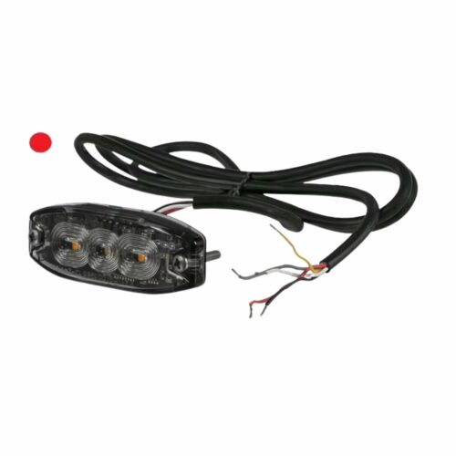 Luz de aviso intermitente LED, 10/30V, vermelho, 3 LED