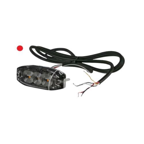 Luz de aviso intermitente LED, 10/30V, vermelho, 3 LED