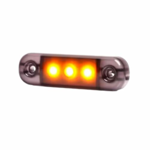 Luz de sinalização lateral LED, laranja, retangular, 12-24 V