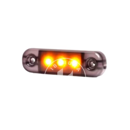Luz de sinalização lateral LED, laranja, retangular, 12-24 V