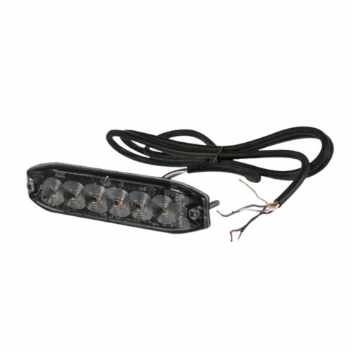 Luz de aviso intermitente, âmbar, 6 LEDs