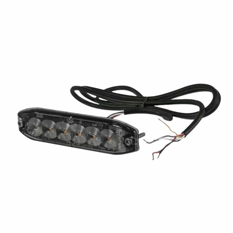 Luz de aviso intermitente, âmbar, 6 LEDs
