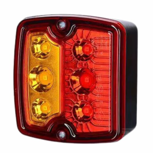 Farol traseiro LED, 12/24V, laranja/vermelho 6 LEDs