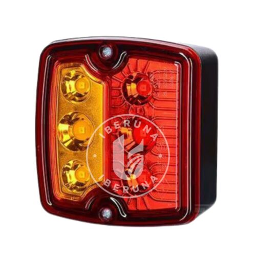Farol traseiro LED, 12/24V, laranja/vermelho 6 LEDs