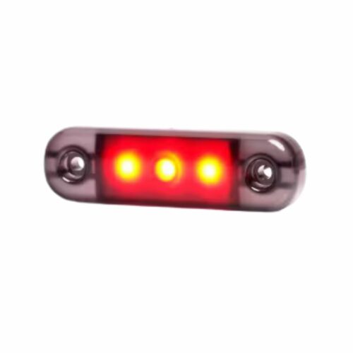 Luz de sinalização LED traseiro, vermelho, retangular, 12-24 V
